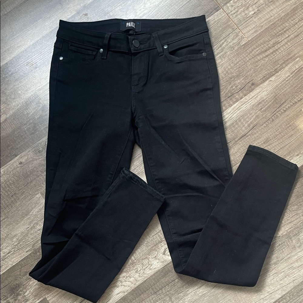 PAIGE Verdugo Black Skinny Jeans 26”
